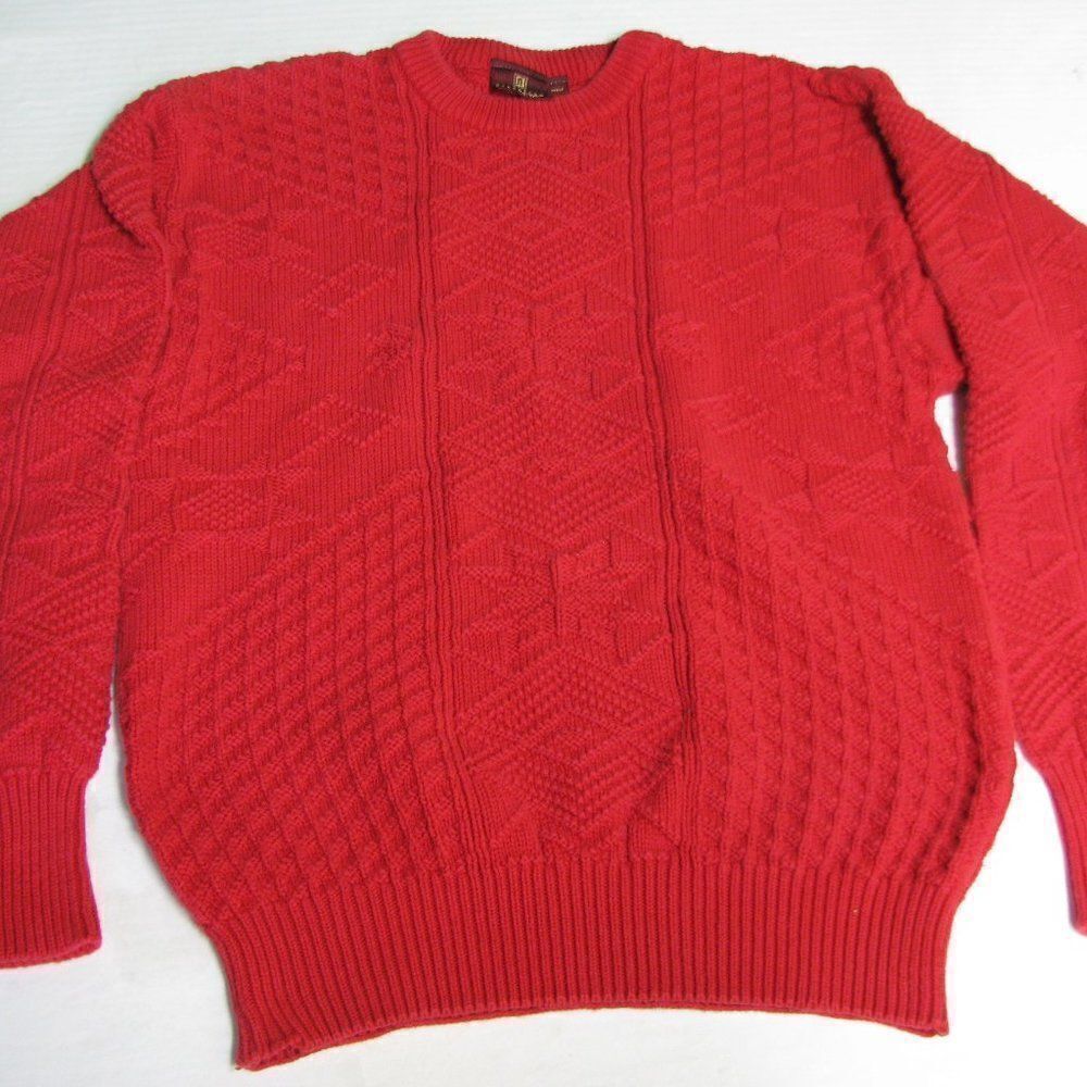 Vintage Nordstrom Cable Knit Crewneck Sweater Red